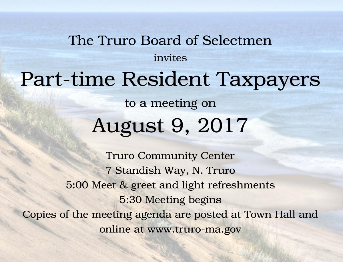 Part-Time Tax Payer Meeting Flyer